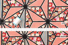 Japanese Fabric Asa Flower Pattern - pink - 50cm