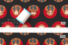 Japanese Fabric Three Wise Monkeys - E - 50cm