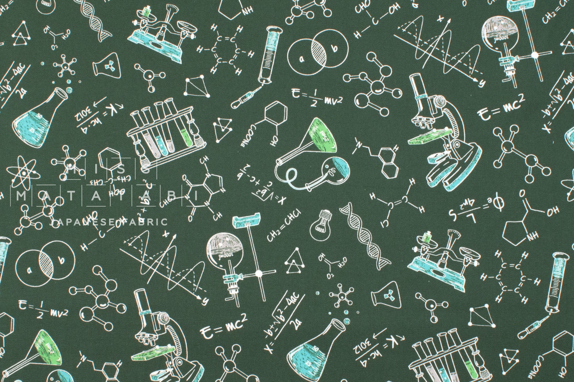 Japanese Fabric Science Experiments - green - 50cm