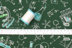 Japanese Fabric Science Experiments - green - 50cm