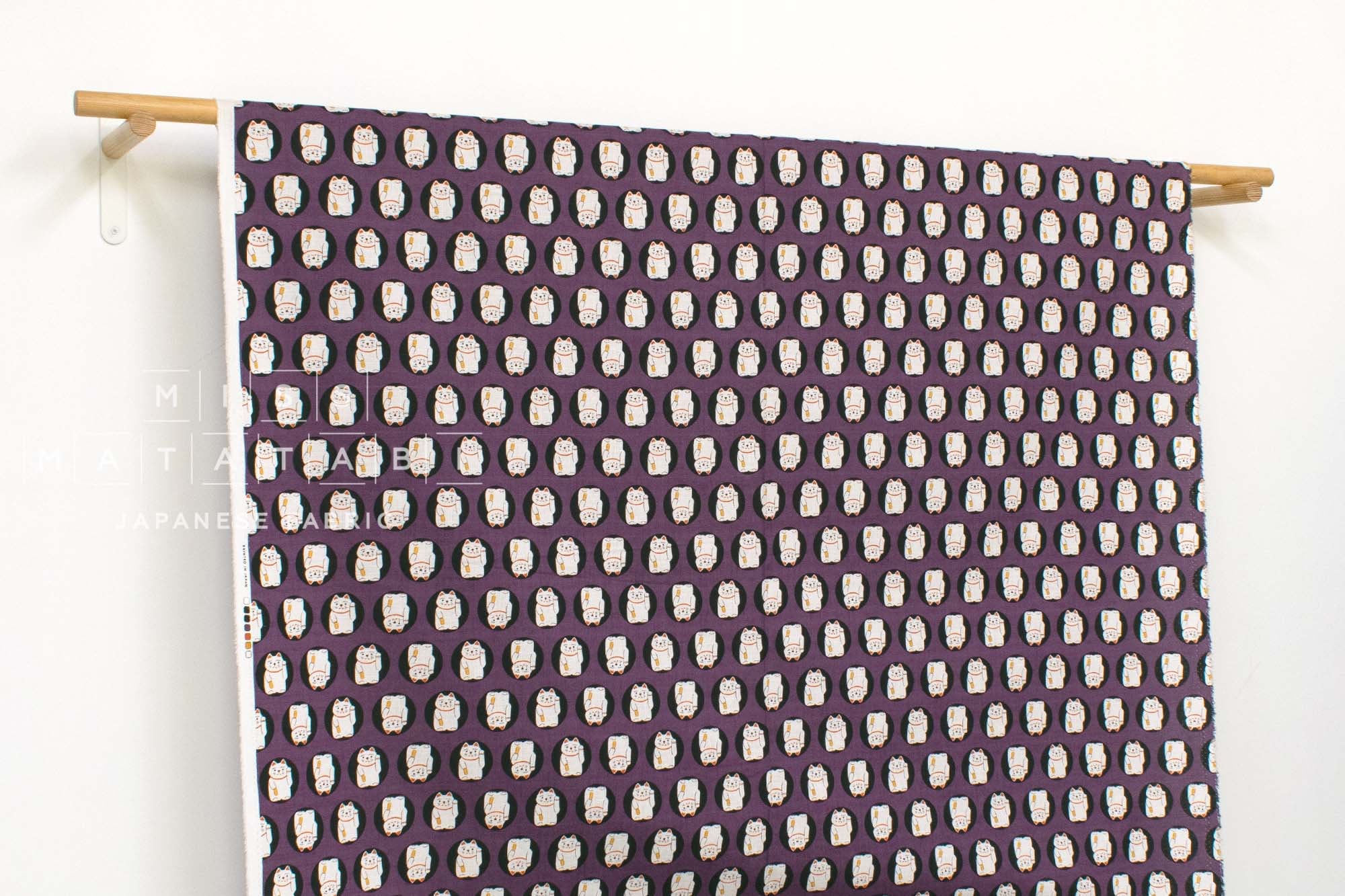 Japanese Fabric Maneki Neko - purple - 50cm