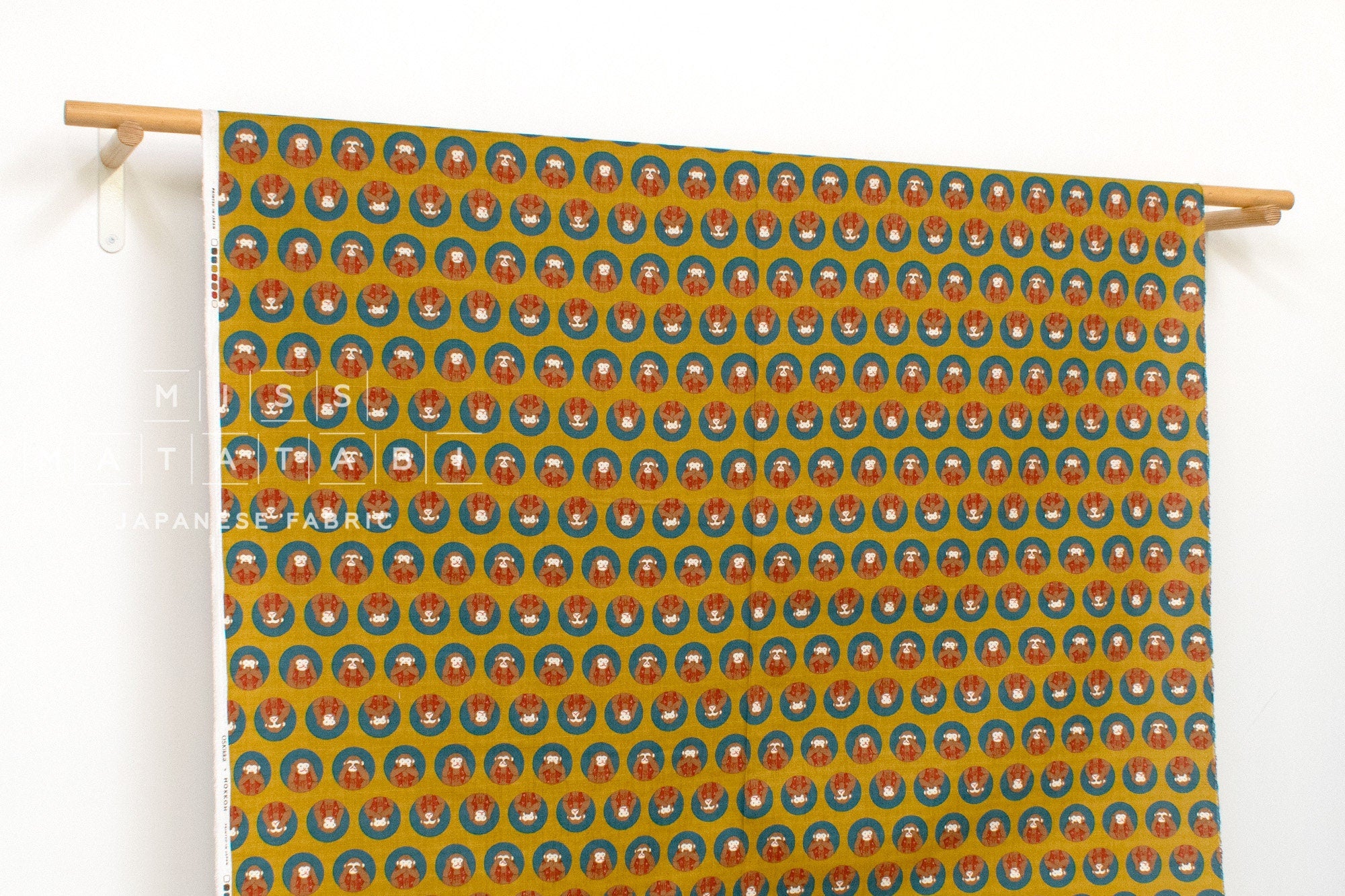 Japanese Fabric Three Wise Monkeys - B - 50cm