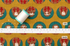 Japanese Fabric Three Wise Monkeys - B - 50cm
