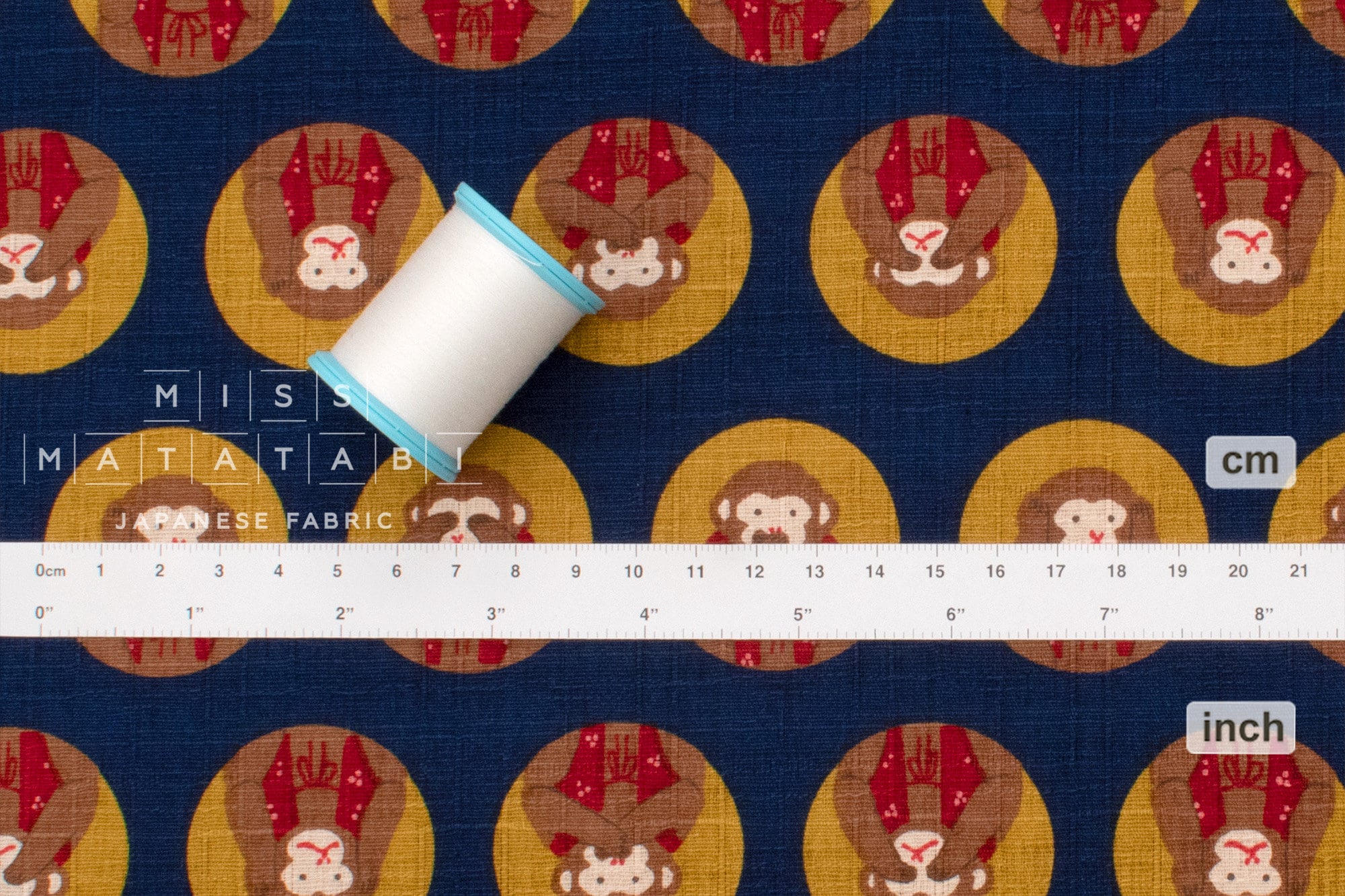 Japanese Fabric Three Wise Monkeys - D - 50cm