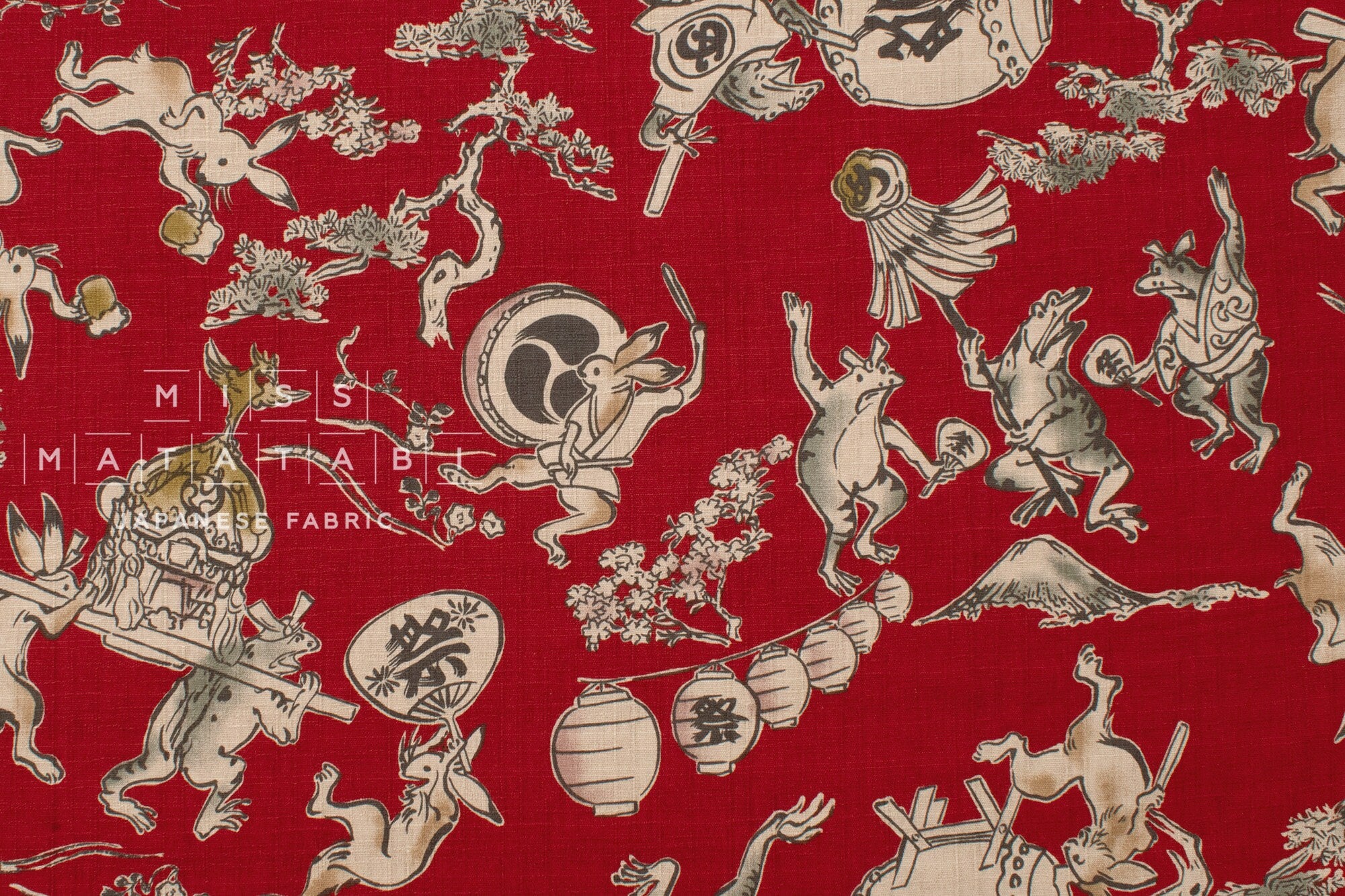 Japanese Fabric Choju-giga - C - 50cm