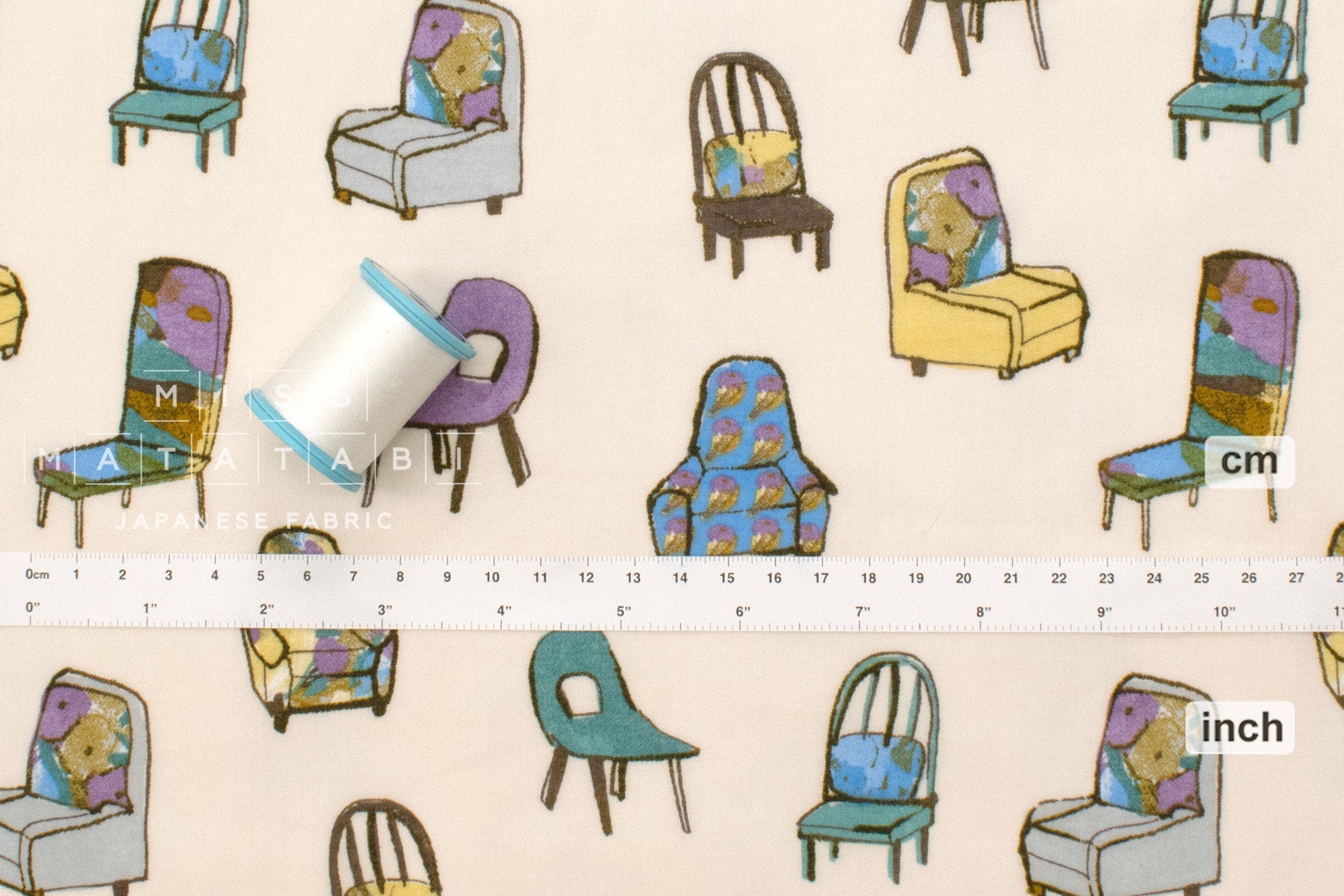 Japanese Fabric All the Chairs - A - 50cm