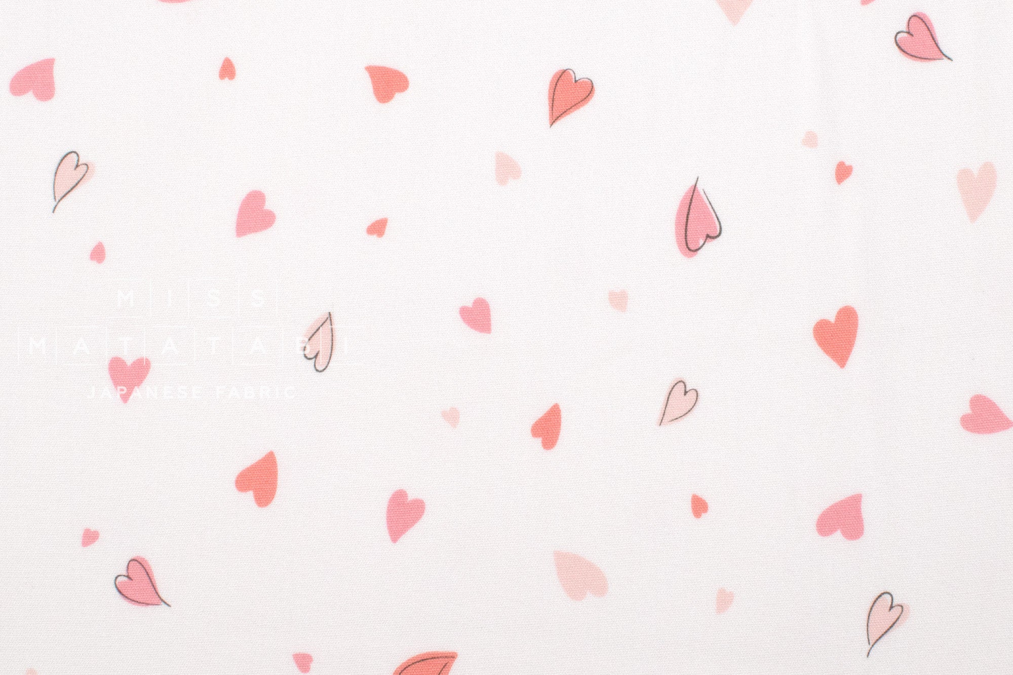Japanese Fabric Love Hearts - A - 50cm