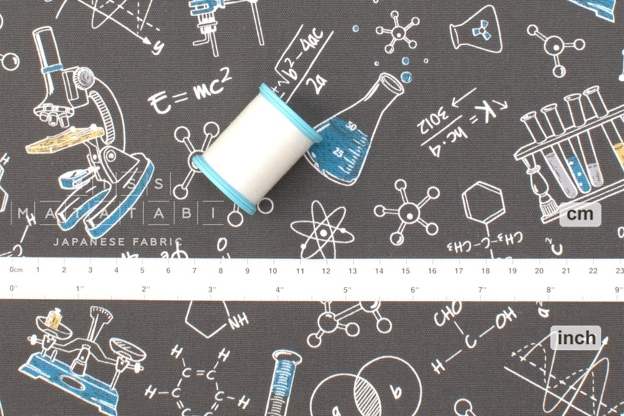Japanese Fabric Science Experiments - grey - 50cm