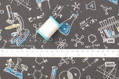 Japanese Fabric Science Experiments - grey - 50cm