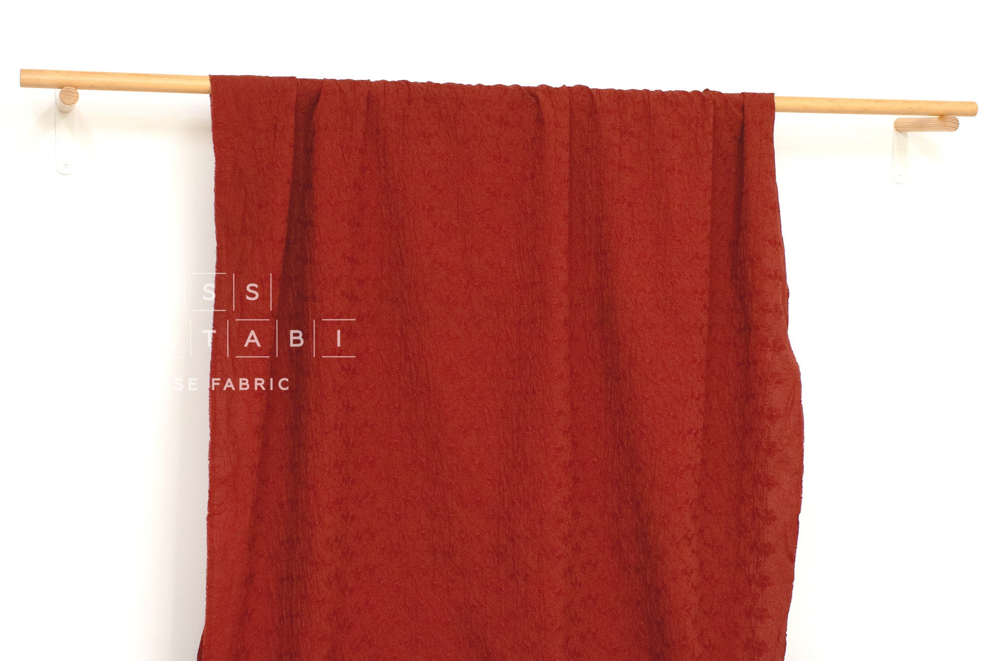 Japanese Fabric Shokunin Collection Sun-Dried Embroidered Floral Cotton Batiste - red - 50cm