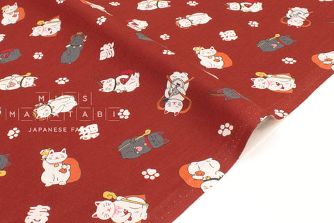 Japanese Fabric Seven Lucky Cats - B - 50cm