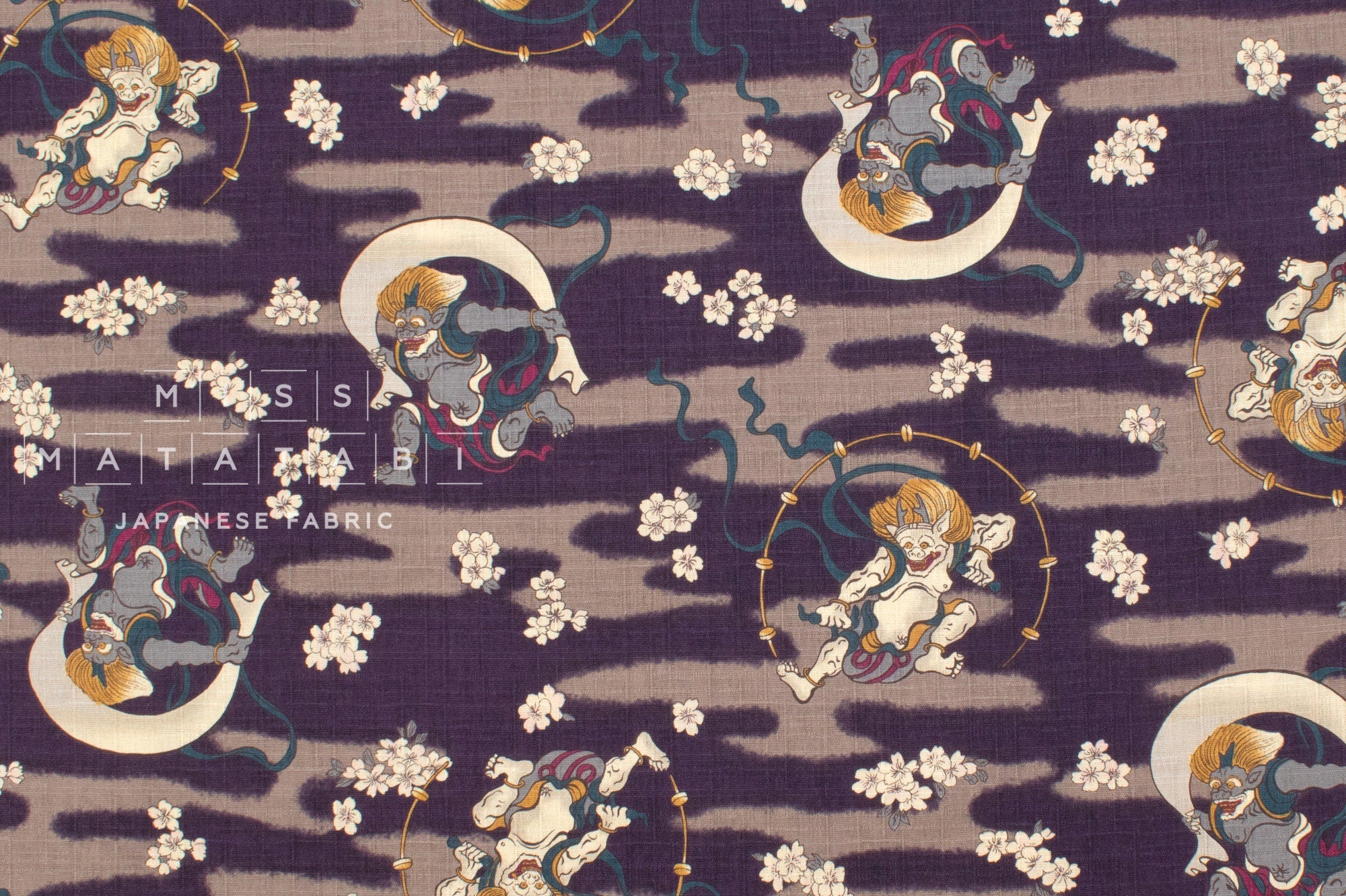 Japanese Fabric Thunder and Lightning - C - 50cm