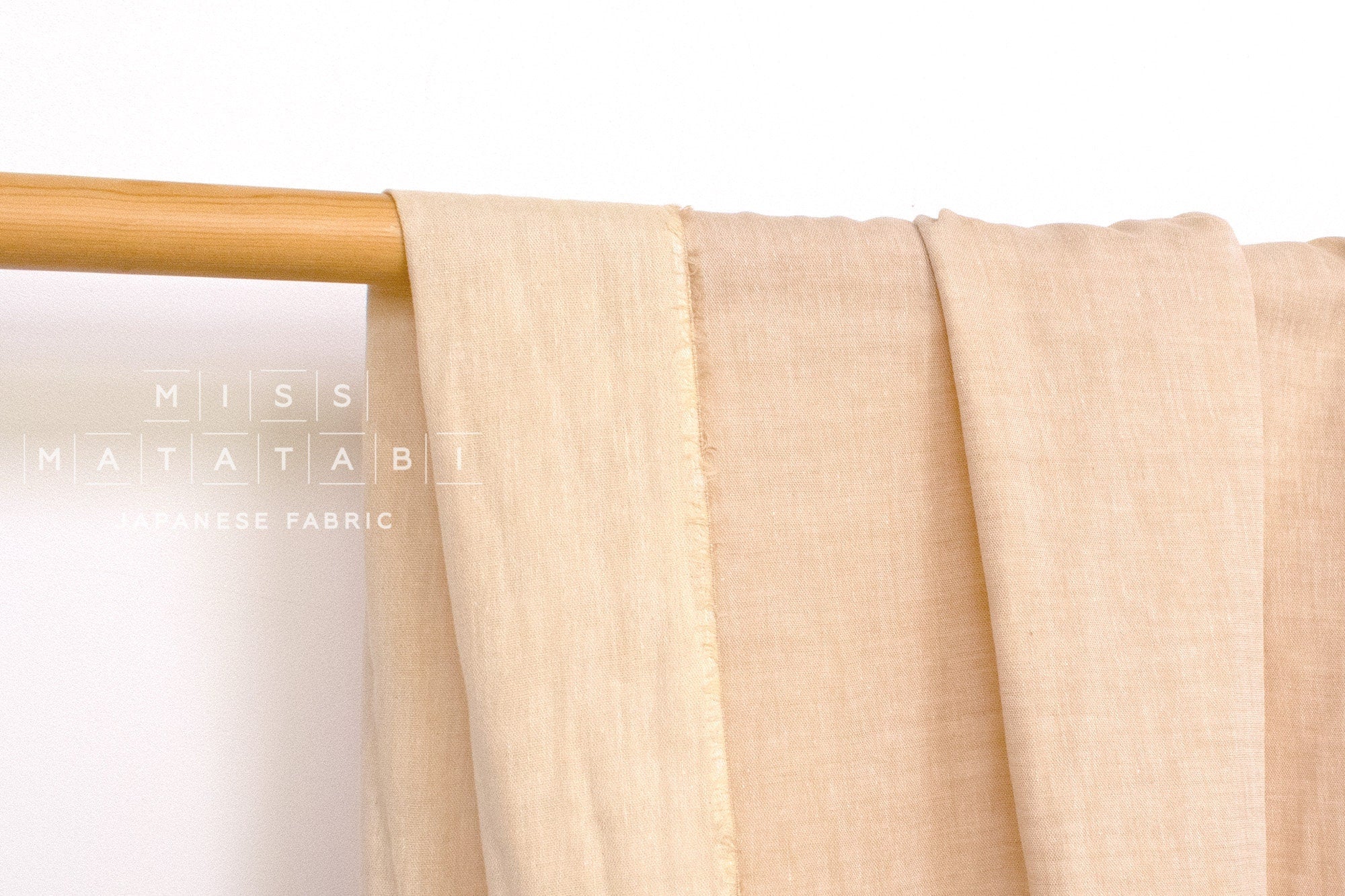 DEADSTOCK Japanese Fabric Soft Linen Blend Double Gauze - pale apricot - 50cm