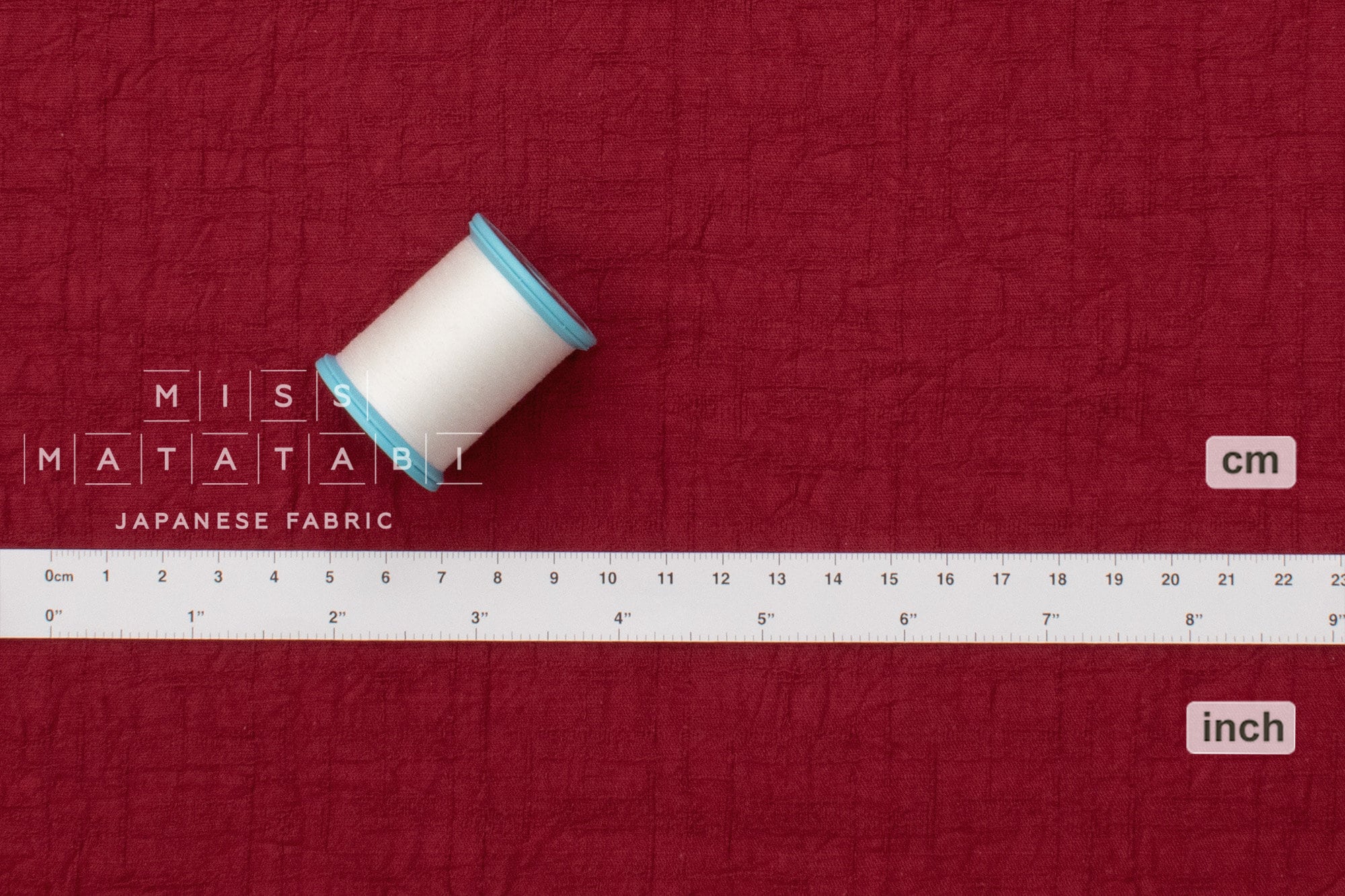 Japanese Fabric Momiji Tsumugi Washed Dobby - aka - 50cm