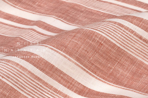 DEADSTOCK Japanese Fabric 100% Linen Stripes - 1 - 50cm