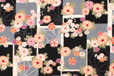 DEADSTOCK Japanese Fabric Wagara Windows - black, grey - 50cm