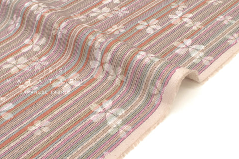DEADSTOCK Japanese Fabric Sakura Stripe - A - 50cm