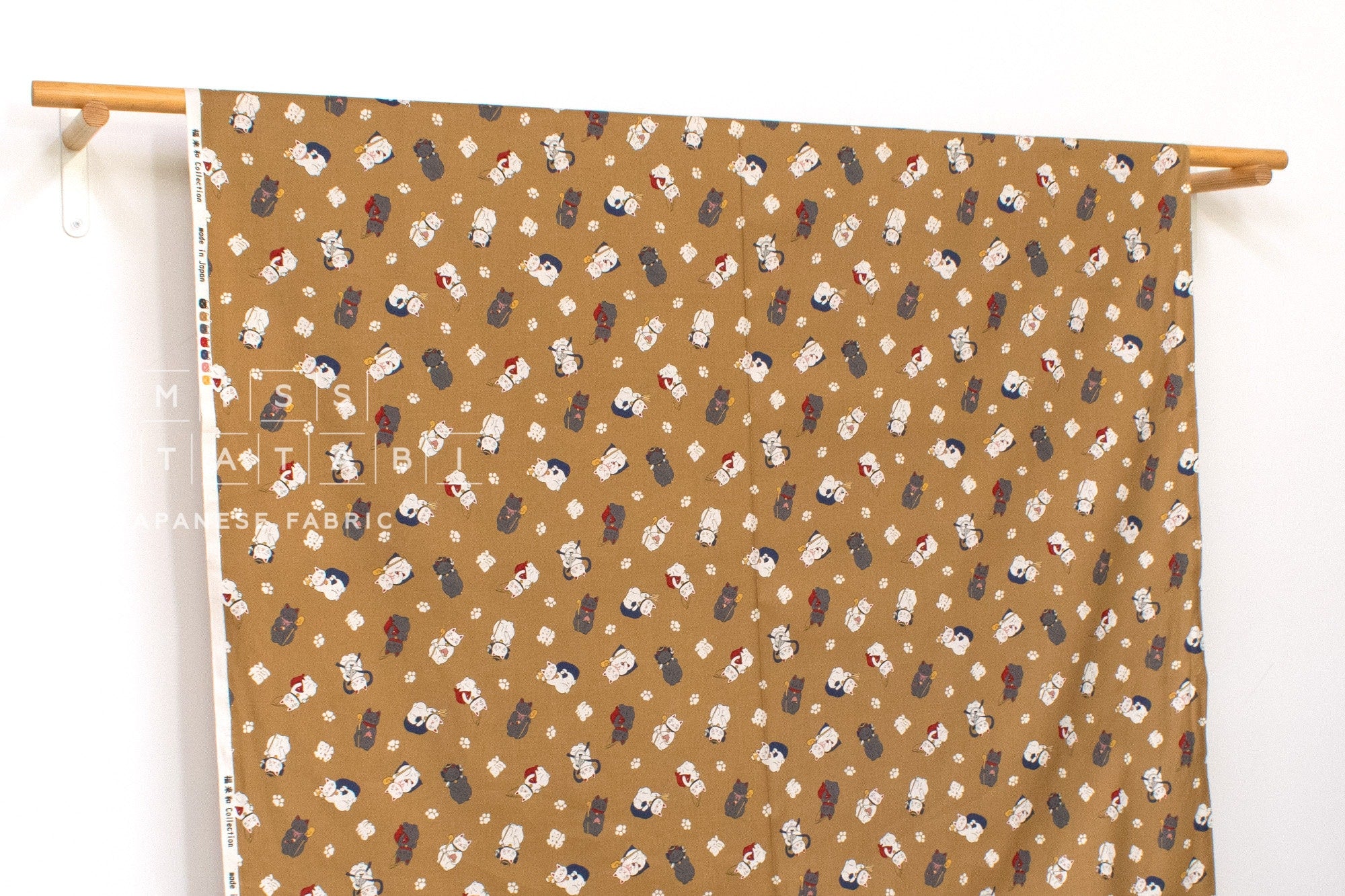 Japanese Fabric Seven Lucky Cats - A - 50cm