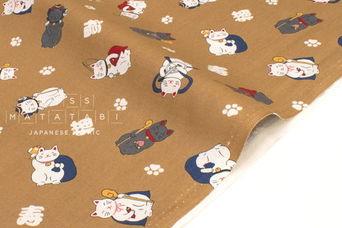 Japanese Fabric Seven Lucky Cats - A - 50cm