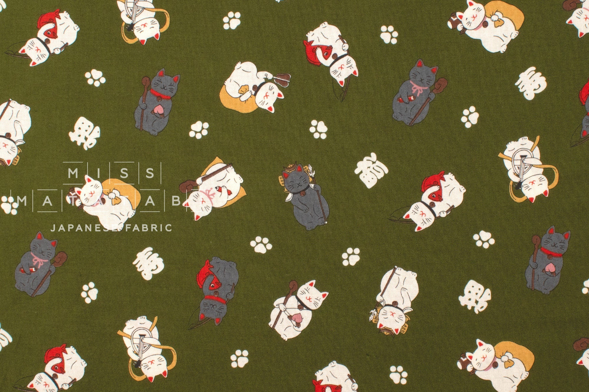 Japanese Fabric Seven Lucky Cats - D - 50cm