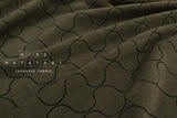 DEADSTOCK Japanese Fabric Embroidered Fleece - olive green - 50cm