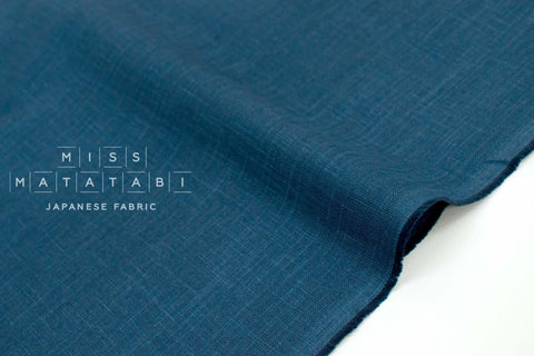DEADSTOCK Japanese Fabric Slub Cotton - blue - 50cm