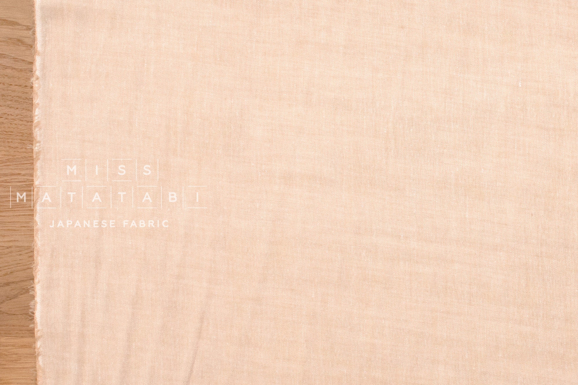 DEADSTOCK Japanese Fabric Soft Linen Blend Double Gauze - pale apricot - 50cm