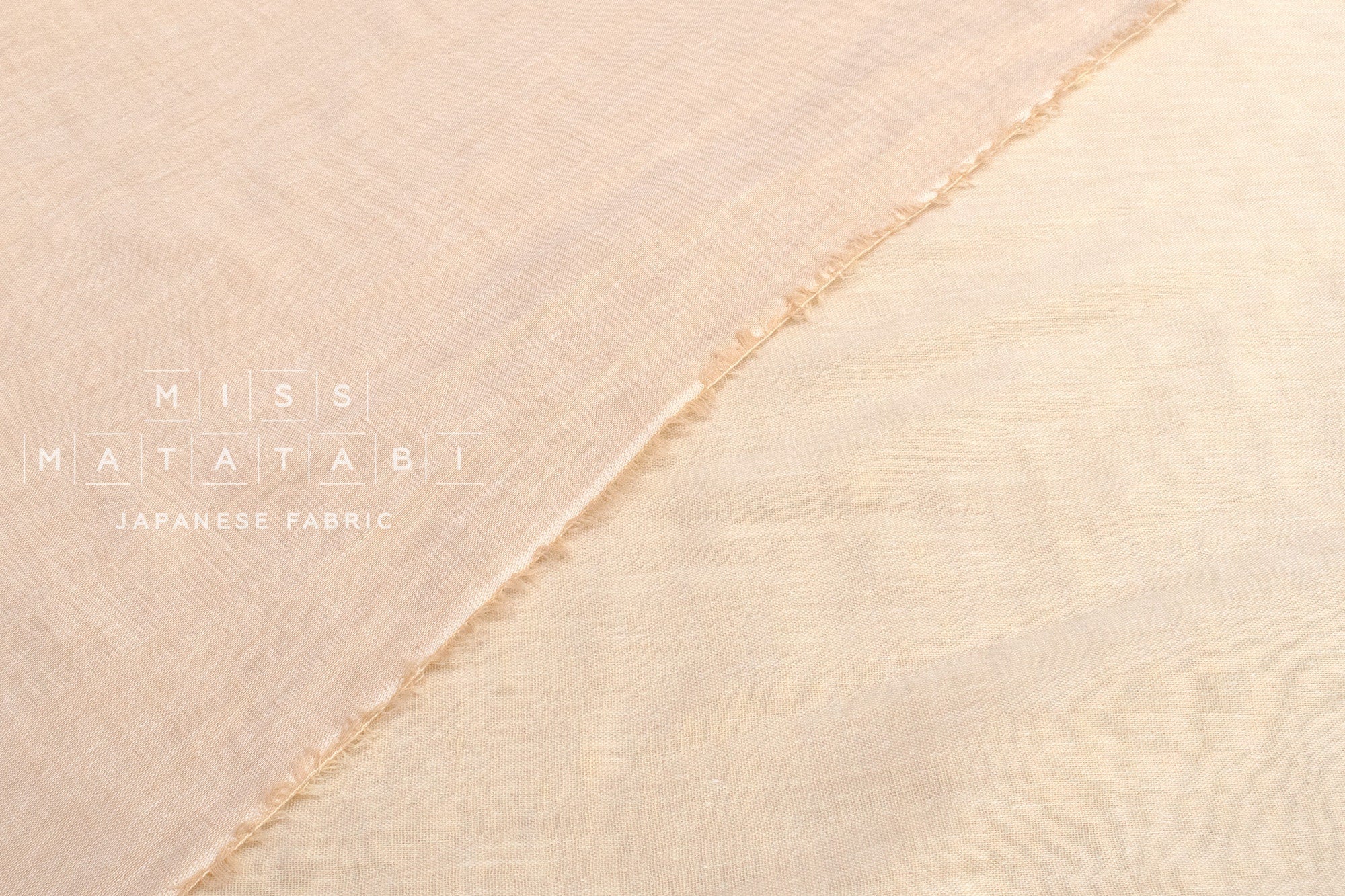 DEADSTOCK Japanese Fabric Soft Linen Blend Double Gauze - pale apricot - 50cm