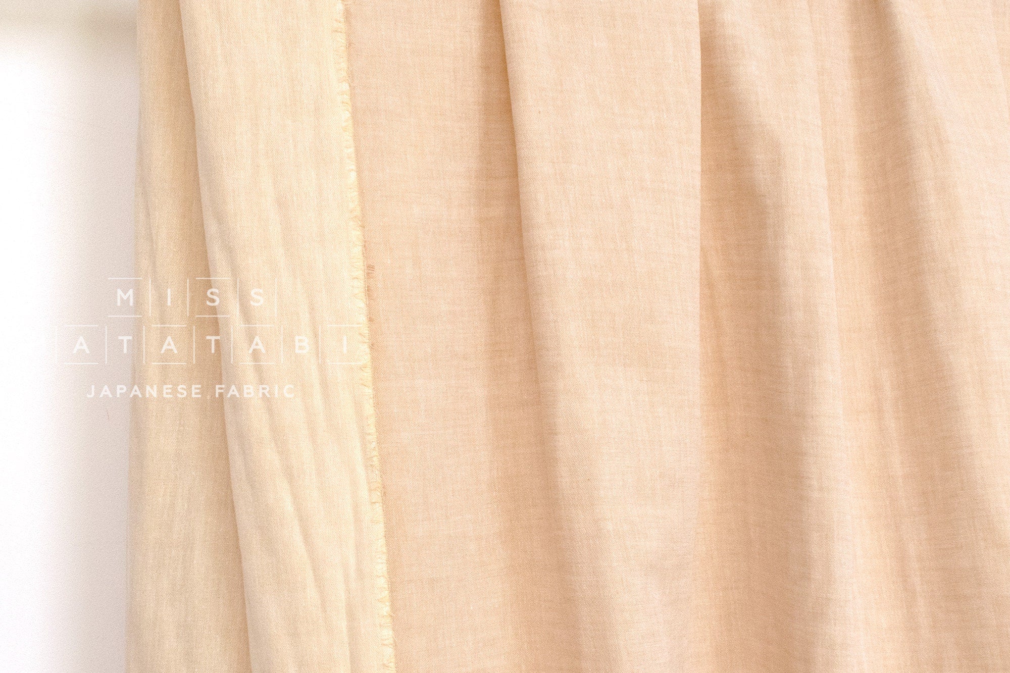 DEADSTOCK Japanese Fabric Soft Linen Blend Double Gauze - pale apricot - 50cm