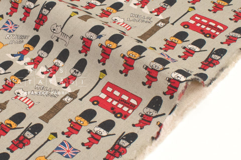 Japanese Fabric London Cats - E - 50cm