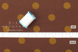 DEADSTOCK Japanese Fabric Polka Dots Brushed Cotton - brown - 50cm