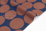 DEADSTOCK Japanese Fabric Big Dots - brown, navy - 50cm