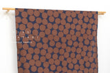 DEADSTOCK Japanese Fabric Big Dots - brown, navy - 50cm