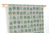 DEADSTOCK Japanese Fabric Trees Linen Blend - C - 50cm