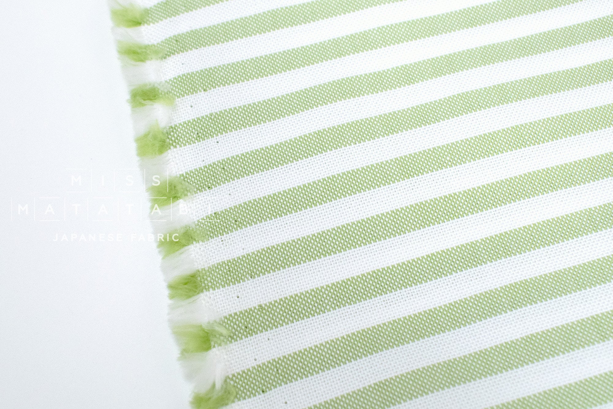 DEADSTOCK Japanese Fabric Yarn Dyed Stripes - green - 50cm