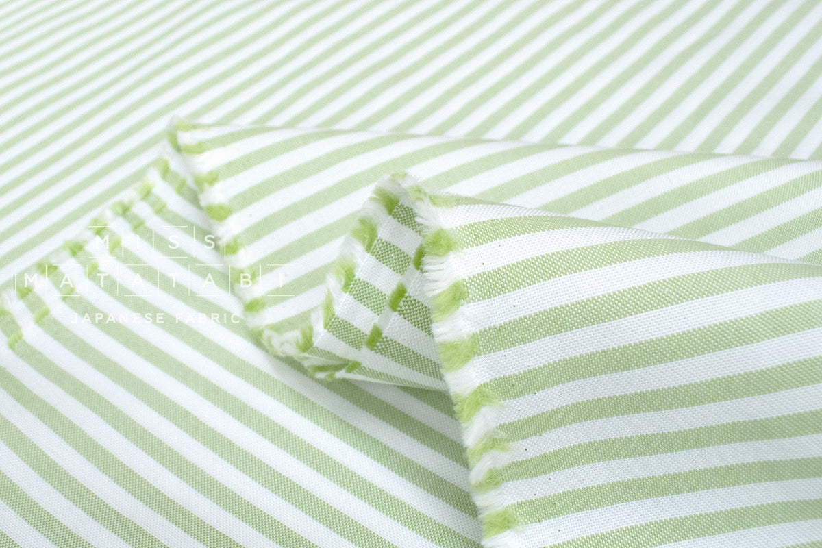 DEADSTOCK Japanese Fabric Yarn Dyed Stripes - green - 50cm