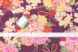 DEADSTOCK - Japanese Fabric Floral Ties - purple - 50cm