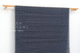 DEADSTOCK - Japanese Fabric Embroidered Eyelet Linen - navy - 50cm