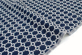DEADSTOCK - Japanese Fabric Embroidered Eyelet Linen II - navy - 50cm