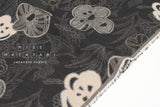Japanese Fabric Yarn Dyed Woven Jacquard A - black, latte - 50cm