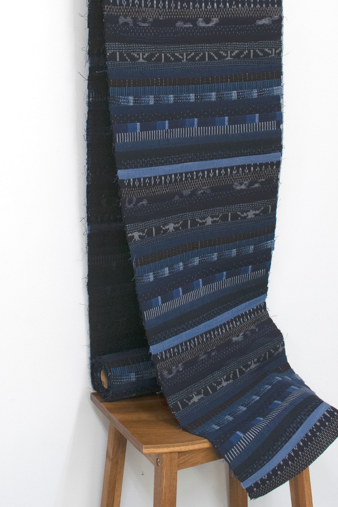 Shokunin Collection Kurume Kasuri Indigo Fabric - patchwork II indigo, blue - 50cm