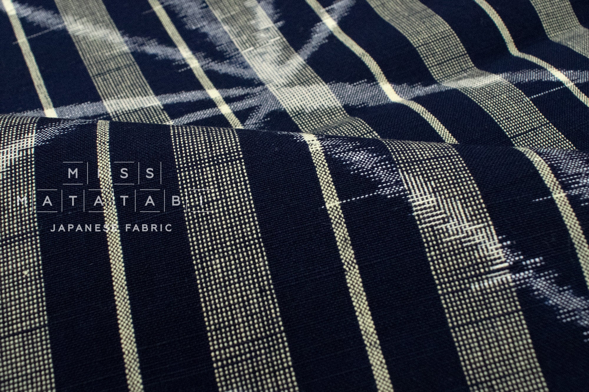Shokunin Collection Kurume Kasuri Aizome Stripe Asanoha - 50cm