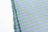 DEADSTOCK Japanese Fabric Yarn Dyed Stripes - green, purple - 50cm