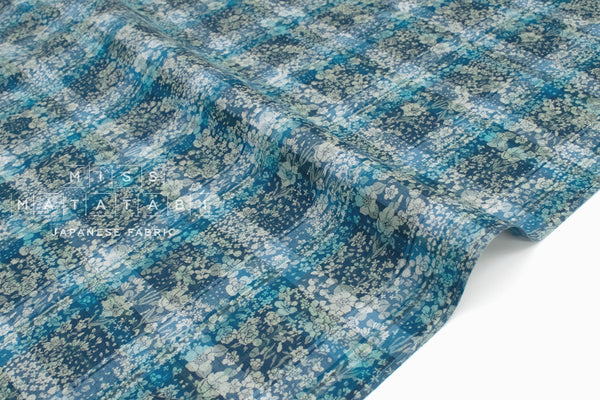DEADSTOCK - Japanese Fabric Yarn-Dyed Indigo Madras Check - A - 50cm