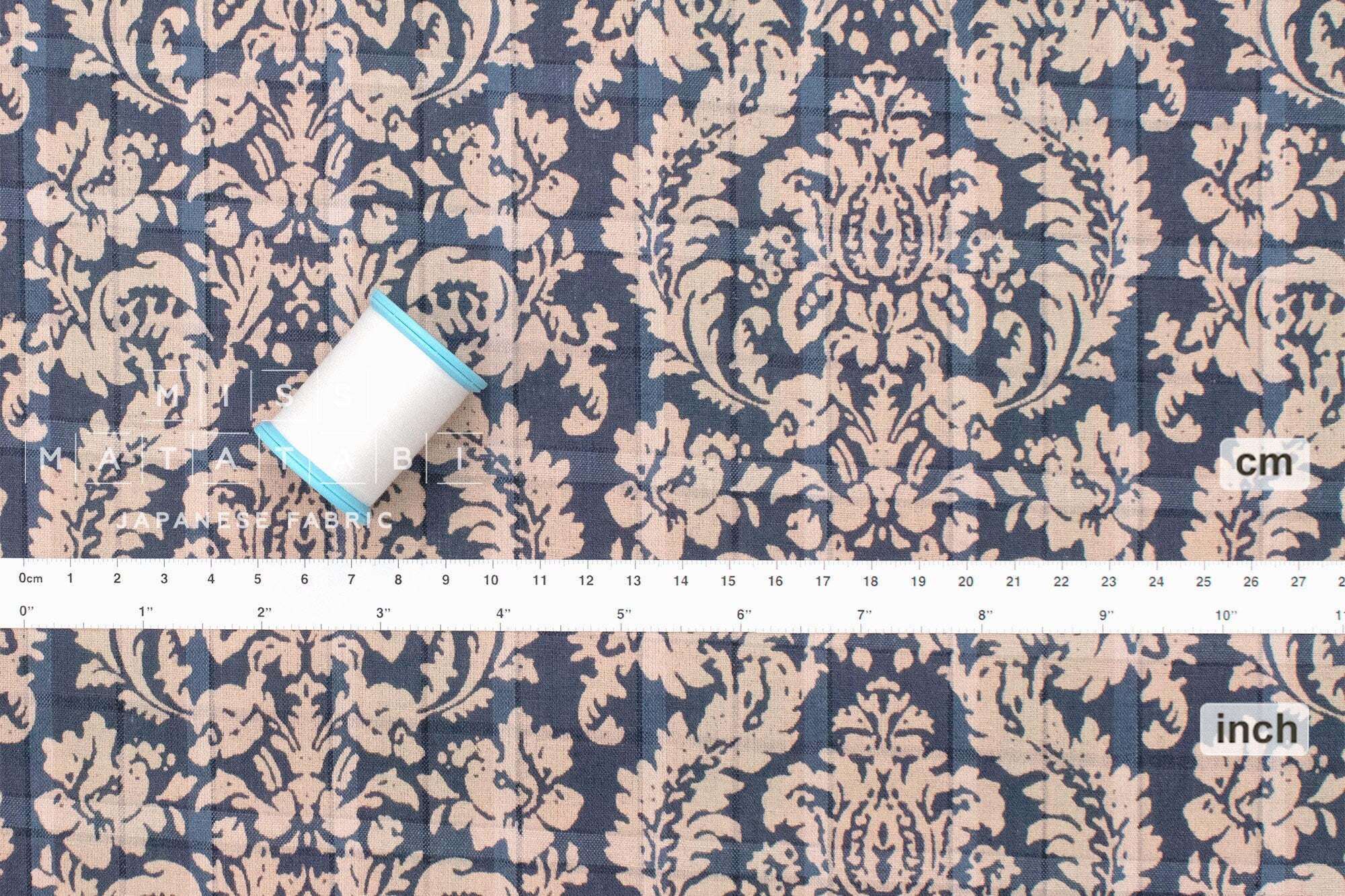 DEADSTOCK - Japanese Fabric Yarn-Dyed Indigo Madras Check II - B - 50cm