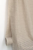 DEADSTOCK - Japanese Fabric Embroidered Eyelet Linen - ecru - 50cm