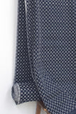 DEADSTOCK - Japanese Fabric Embroidered Eyelet Linen - navy - 50cm