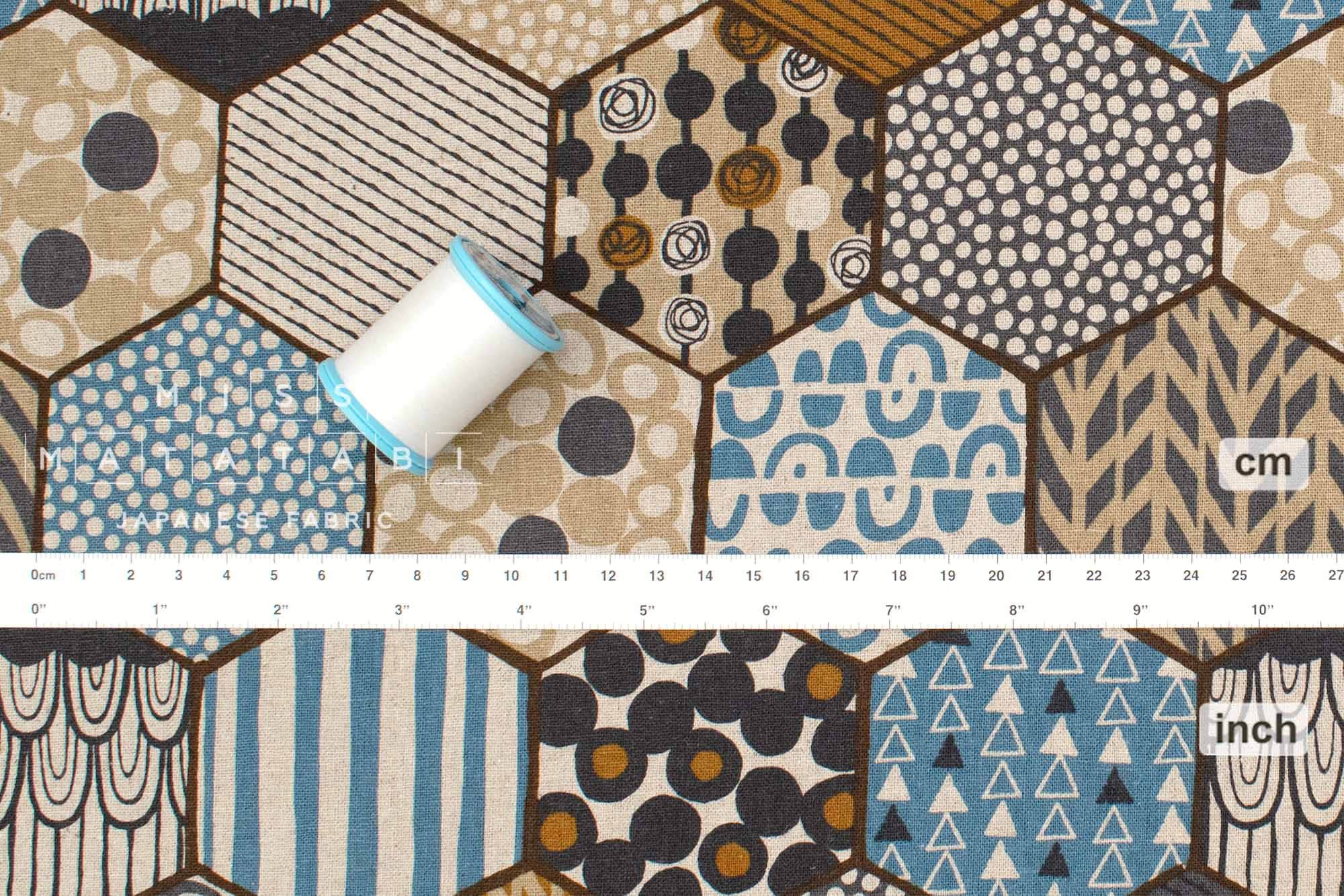 Japanese Fabric Canvas Hexies - B - 50cm