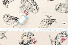 Japanese Fabric Mother Owl and Babies - cream - 50cm