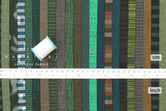 Shokunin Collection Kurume Kasuri Indigo Fabric - patchwork II green - 50cm